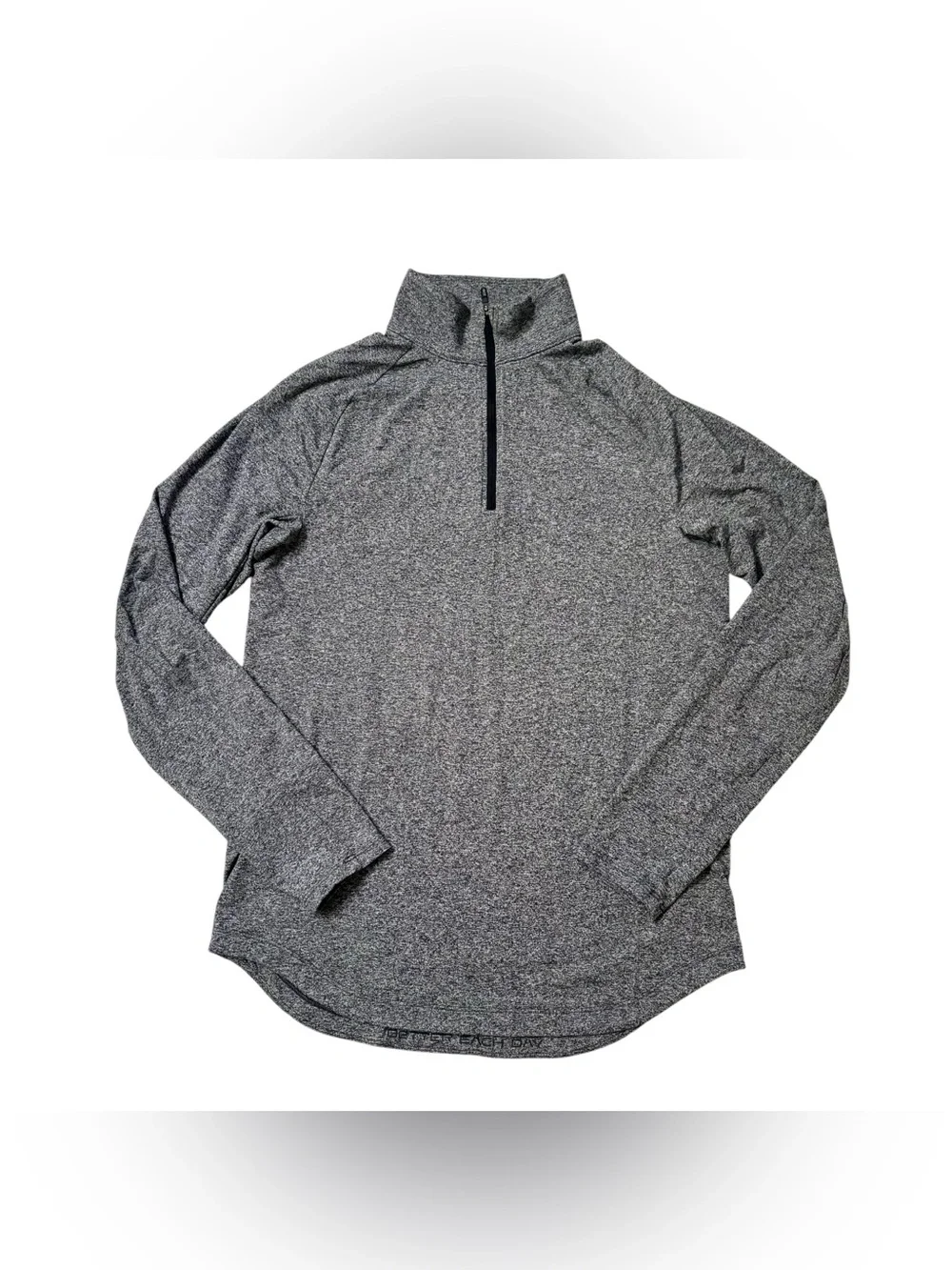 Lululemon Mens Half Zip Pullover Heathered Gray Activewear Long Sleeve Top M EUC